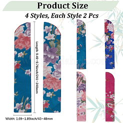 8Pcs 4 Styles Silk Cloth Floral Print Chinese Folding Fan Storage Bags&nbsp;ABAG-CY0001-06