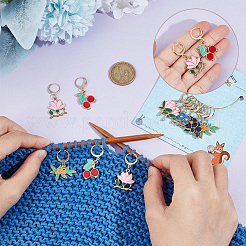 Alloy Enamel Pendant Locking Stitch Markers&nbsp;HJEW-AB00175