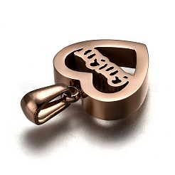 Ion Plating(IP) Mother's Day 304 Stainless Steel Pendants&nbsp;STAS-F253-01RG