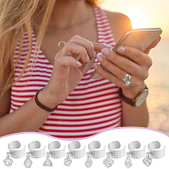 8Pcs 304 Stainless Steel Open Cuff Finger Ring&nbsp;RJEW-UN00036