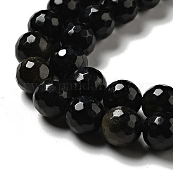 Natural Golden Sheen Obsidian Beads Strands&nbsp;G-P476-01D-04