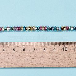 1 Strand Rainbow Color Electroplate Non-magnetic Synthetic Hematite Beads Strands&nbsp;G-FS0001-87