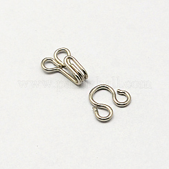アイアンフック＆アイファスナー  ドレス真鍮襟フック  プラチナ  16x8x3.5mm  24セット /カード&nbsp;FIND-R023-04P
