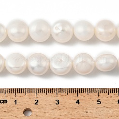 天然養殖淡水パールビーズ連売り  研磨両側  グレード6a+  雪  11~12mm  穴：0.6mm  約33~35個/連  14.09''~14.61''（35.8~37.1センチメートル）&nbsp;PEAR-P064-19L-02C