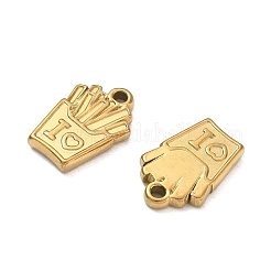304ステンレスペンダント  チップチャーム  イオンプレーティング（ip）  18KGP本金メッキ  19x12x2.8mm  穴：2mm&nbsp;SA-CBAAC28-24G