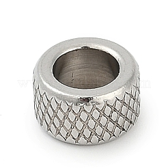 304ステンレススチールヨーロピアンビーズ  大穴ビーズ  コラム  ステンレス鋼色  6x10mm  穴：6.4mm&nbsp;STAS-R140-04P