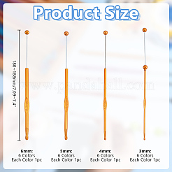 24個 24色 201ステンレススチール&合金ビーズ編みフック  ミックスカラー  180~188x3~8mm  1pc /カラー&nbsp;FIND-AR0006-91
