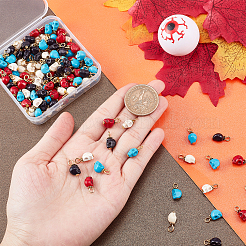 160Pcs 4 Colors Dyed Synthetic Turquoise Charms&nbsp;G-FH0001-76