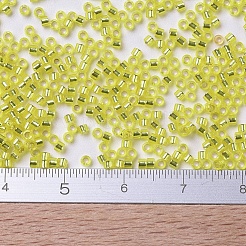 MIYUKIデリカビーズ小  シリンダー  日本製シードビーズ  15/0  （dbs0145)シルバーライニングイエロー  1.1x1.3mm  穴：0.7mm  約3500個/10g&nbsp;X-SEED-J020-DBS0145