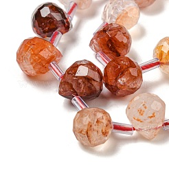 Natural Red Hematoid Quartz/Ferruginous Quartz Beads Strands&nbsp;G-H297-B18-02