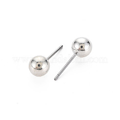 女性のためのccbプラスチックボールスタッドピアス  カドミウムフリー＆鉛フリー  銀  5.5mm  ピン：0.6mm&nbsp;EJEW-S213-01D-F06B-RS