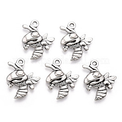 チベットスタイル合金蜂ペンダント  カドミウムフリー＆鉛フリー  アンティークシルバー  21x17x3mm  穴：1.6mm  約444個/490g&nbsp;LS-TIBE-Q037-029-RS