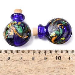 Handmade Lampwork Perfume Bottle Pendants&nbsp;LAMP-H072-01E