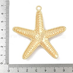合金ビッグサイズペンダントトップ  マットゴールドカラー  ヒトデ  63x60x4.5mm  穴：3.8mm&nbsp;X-FIND-G094-03C-MG