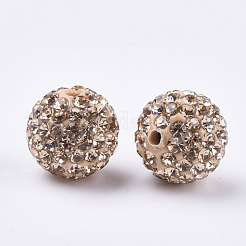 Handmade Polymer Clay Rhinestone Beads&nbsp;RB-S250-12mm-A7