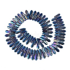 ガラスビーズ  ティアドロップ  トップ掘削  マリンブルー  15~16x6x4~4.5mm  穴：0.9~1mm  約119~120個/連  17.32~18.11インチ（44~46cm）&nbsp;EGLA-Q134-01A-A02