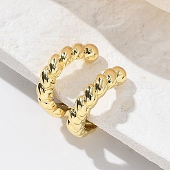 Rack Plating Brass Twist Rope Shape Cuff Earrings&nbsp;EJEW-G288-08G
