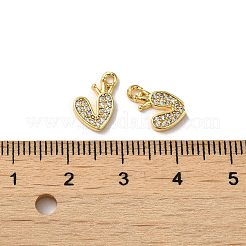 Brass Micro Pave Cubic Zirconia Pendants&nbsp;KK-B079-07G
