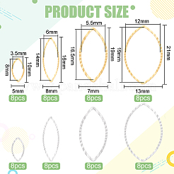 64Pcs 8 Style Brass Linking Rings&nbsp;KK-BC0009-43