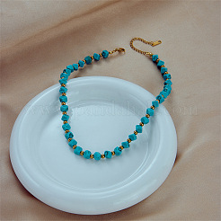 Resin Diagonal Cube Beaded Necklaces for Women&nbsp;WG284A3-01