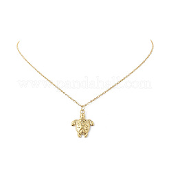 Ion Plating(IP) 201 Stainless Steel Tortoise with Starfish Pendants Necklaces&nbsp;NJEW-JN04283-01
