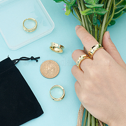 5Pcs Brass Wave Open Cuff Ring for Women&nbsp;RJEW-UN0002-33LG