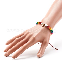 Evil Eye Star Heart Braided Bead Bracelet for Kid&nbsp;BJEW-JB06777