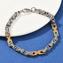 201 Stainless Steel Byzantine Chain Bracelets for Women&nbsp;BJEW-B143-13GP