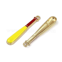 合金エナメルチャーム  ゴールドカラー  野球用バット  35x6x3mm  穴：1.8mm&nbsp;ENAM-D061-02C