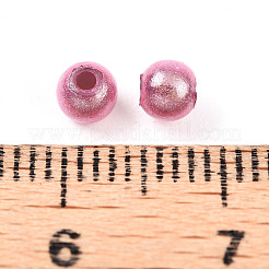 スプレープリントアクリルビーズ  奇跡ビーズ  ラウンド  ショッキングピンク  4mm  穴：1.2mm  約17240個/500g&nbsp;MACR-Q154-4mm-05