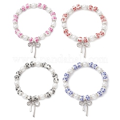 Brass Bowknot Charm Bracelets&nbsp;BJEW-JB12905