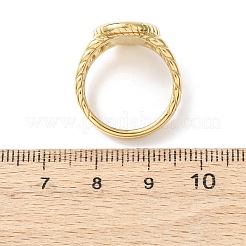 304ステンレススチールカフリング  イオンプレーティング（ip）  18KGP本金メッキ  オーバル  内径：17mm  表面：15.5x13mm&nbsp;RJEW-P177-01D-G