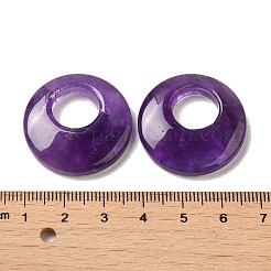 天然石アメジストペンダント  ドーナツ/円盤チャーム  27.5~28x4.5~5.5mm&nbsp;G-T122-76H