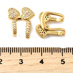 Brass Micro Pave Clear Cubic Zirconia Cuff Earrings&nbsp;EJEW-K309-02G