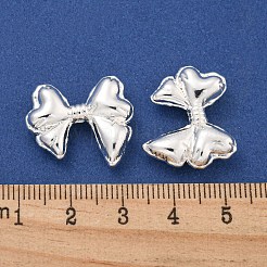 めっき合金ビーズラック  蝶結び  銀  18.5x21.5x6mm  穴：1.6mm&nbsp;PALLOY-I221-02S