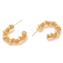 Brass Round Stud Earrings&nbsp;KK-K333-60G