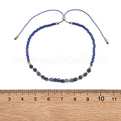 Adjustable Glass Seed & Natural Gemstone Beads Slider Bracelets for Women&nbsp;BJEW-JB13634