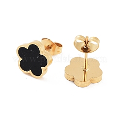 Flower Resin Stud Earrings&nbsp;EJEW-K281-01G-03