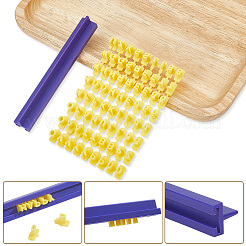 1袋入り文字と数字入りPPプラスチッククッキースタンプ  ベーキングツール  きいろ  125x82mm  シングルスタンプ：13x3~7x11mm&nbsp;DIY-SC0033-92