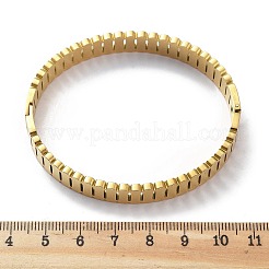 イオンプレーティング（IP）304ステンレススチール製ヒンジ付き女性用バングル  18KGP本金メッキ  内径：2x2-3/8インチ（5x6cm）&nbsp;BJEW-A011-18G
