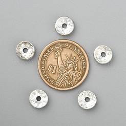 鉄グレードAクリスタルラインストーンスペーサービーズ  ロンデル  ストレートエッジ  銀  10x3~3.5mm  穴：2mm&nbsp;RB-A010-10MM-S