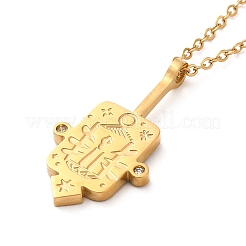 304 Stainless Steel Pandant Necklace for Men Women&nbsp;NJEW-O126-02G-01