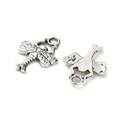 合金のチベット風チャーム  カドミウムフリー＆鉛フリー  バッタ  アンティークシルバー  20x15x2mm  穴：2.5mm  約943個/1000g&nbsp;FIND-M047-48AS