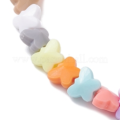 女の子用アクリルビーズストレッチブレスレット  蝶  カラフル  内径：1-3/4インチ（4.3cm）&nbsp;BJEW-JB12494