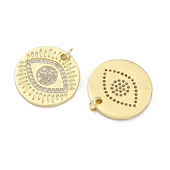 Brass Micro Pave Clear Cubic Zirconia Pendants&nbsp;CU-B002-02G