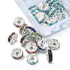 160Pcs 8 Colors Brass Rhinestone Spacer Beads&nbsp;RB-YW0001-03