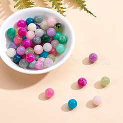 150個15スタイル染めナチュラルホワイトジェイドラウンドビーズ  ミックスカラー  8mm  穴：1mm&nbsp;G-SZ0001-08