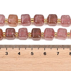 天然石ストロベリークォーツビーズ連売り  キューブ  シードビーズで  8~8.5x8x7~8.5mm  穴：0.8mm  約39~40個/連  15.35~15.83''（39~40.2センチメートル）&nbsp;G-F832-A06-01A