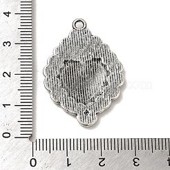 合金のチベット風チャーム  カドミウムフリー＆鉛フリー  神聖な心  アンティークシルバー  35x24.5x2.5mm  穴：2mm&nbsp;X-PALLOY-M217-01I-AS