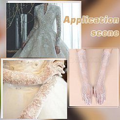 2 Pairs 2 Colors Polyester Long Lace Gloves&nbsp;AJEW-LP0008-33